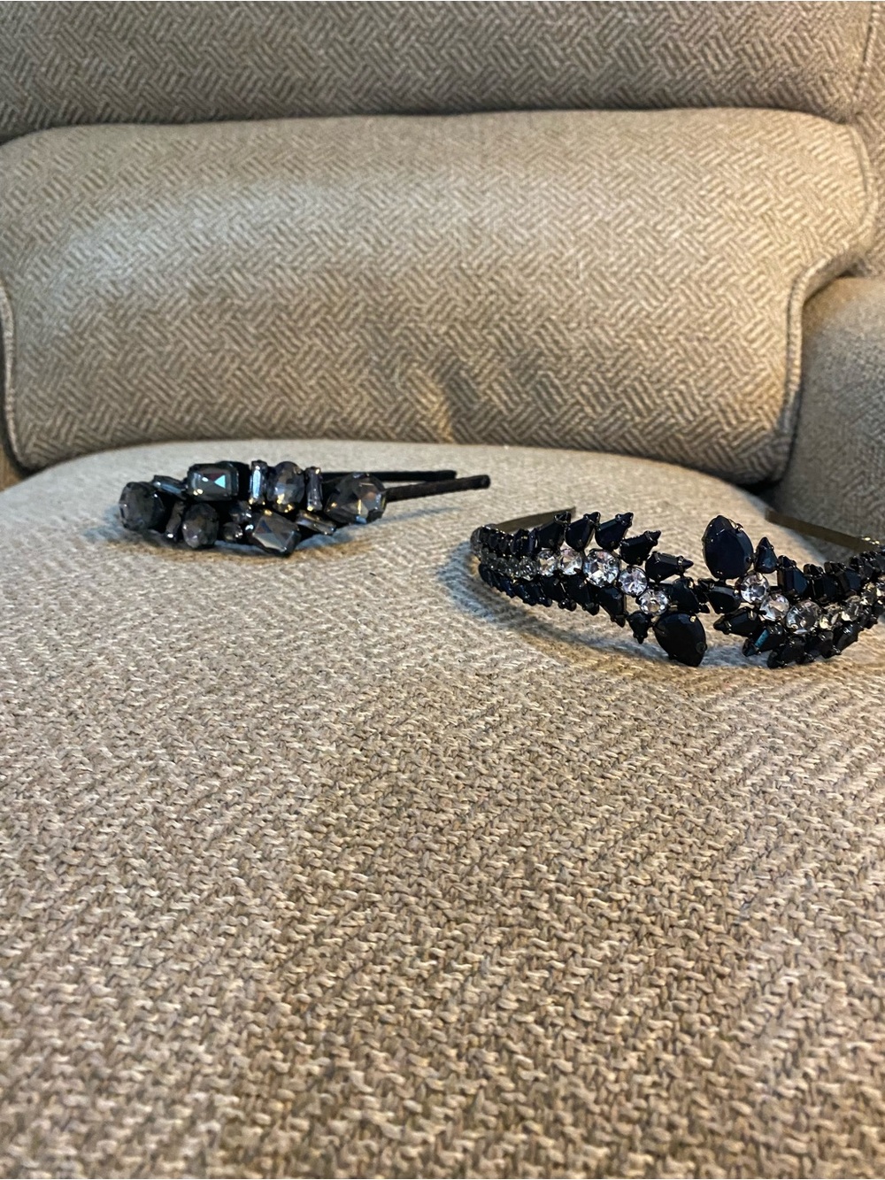 Women's Black Faux Crystal Headbands
